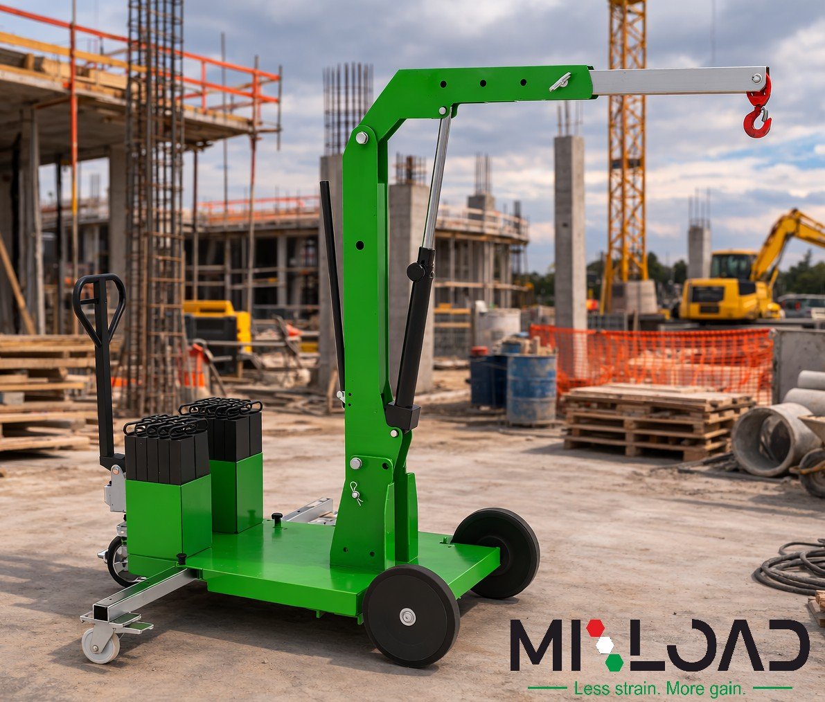 Miload mini gru compatte per sollevamento in spazi ristretti e cantieri edili